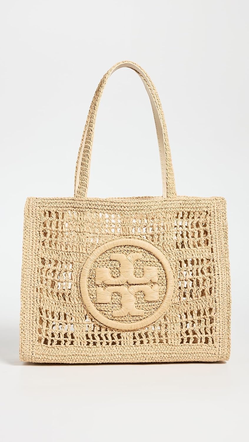 image:imageTory Burch Womens Ella Hand Crocheted Small ToteNatural