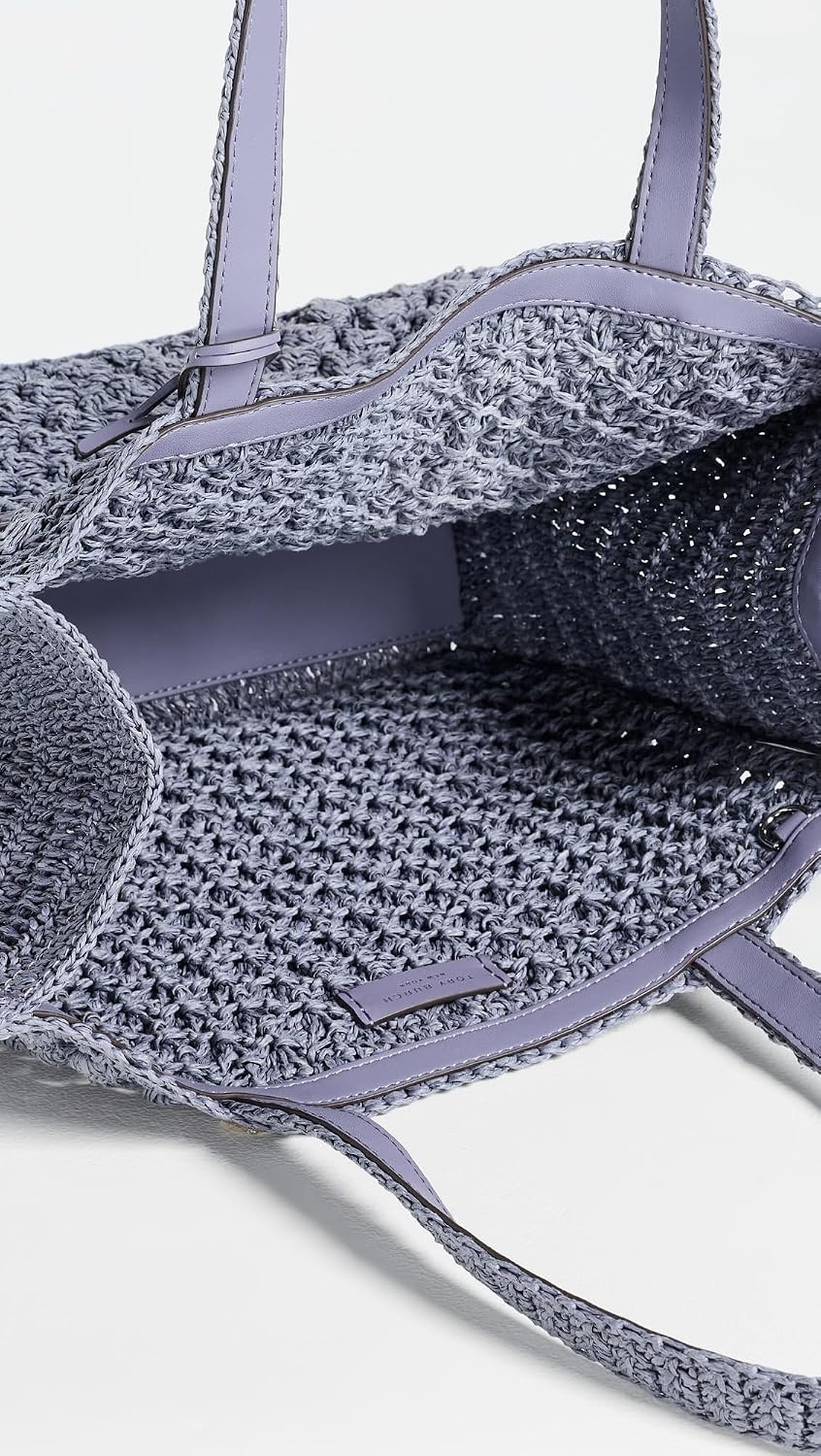 image:imageTory Burch Womens Ella HandCrocheted Popcorn Small ToteGray
