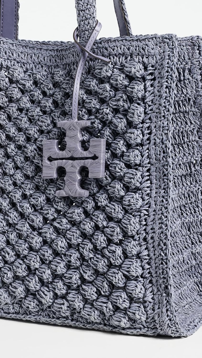 image:imageTory Burch Womens Ella HandCrocheted Popcorn Small ToteGray