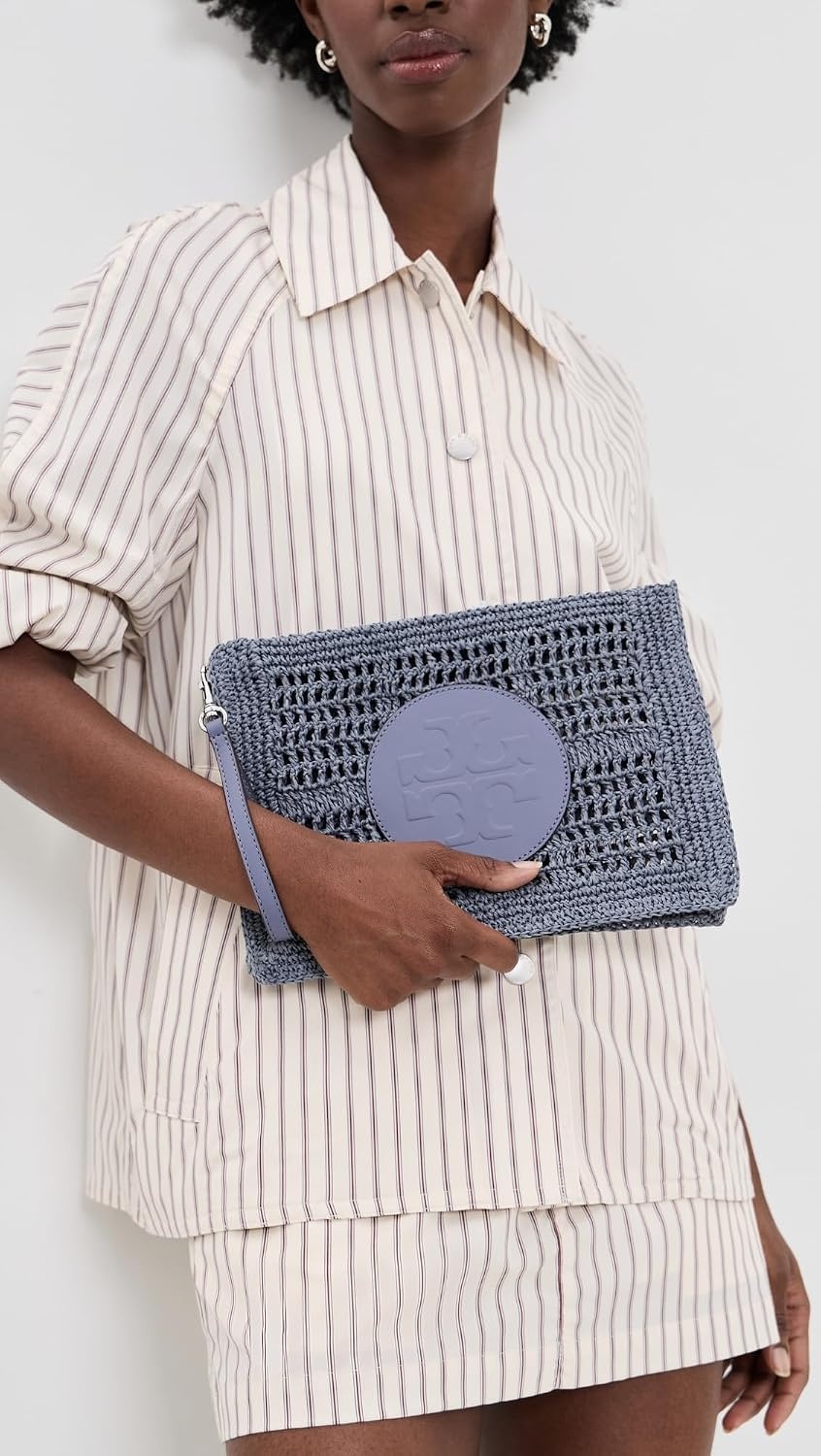 image:imageTory Burch Womens Ella HandCrocheted PouchGray