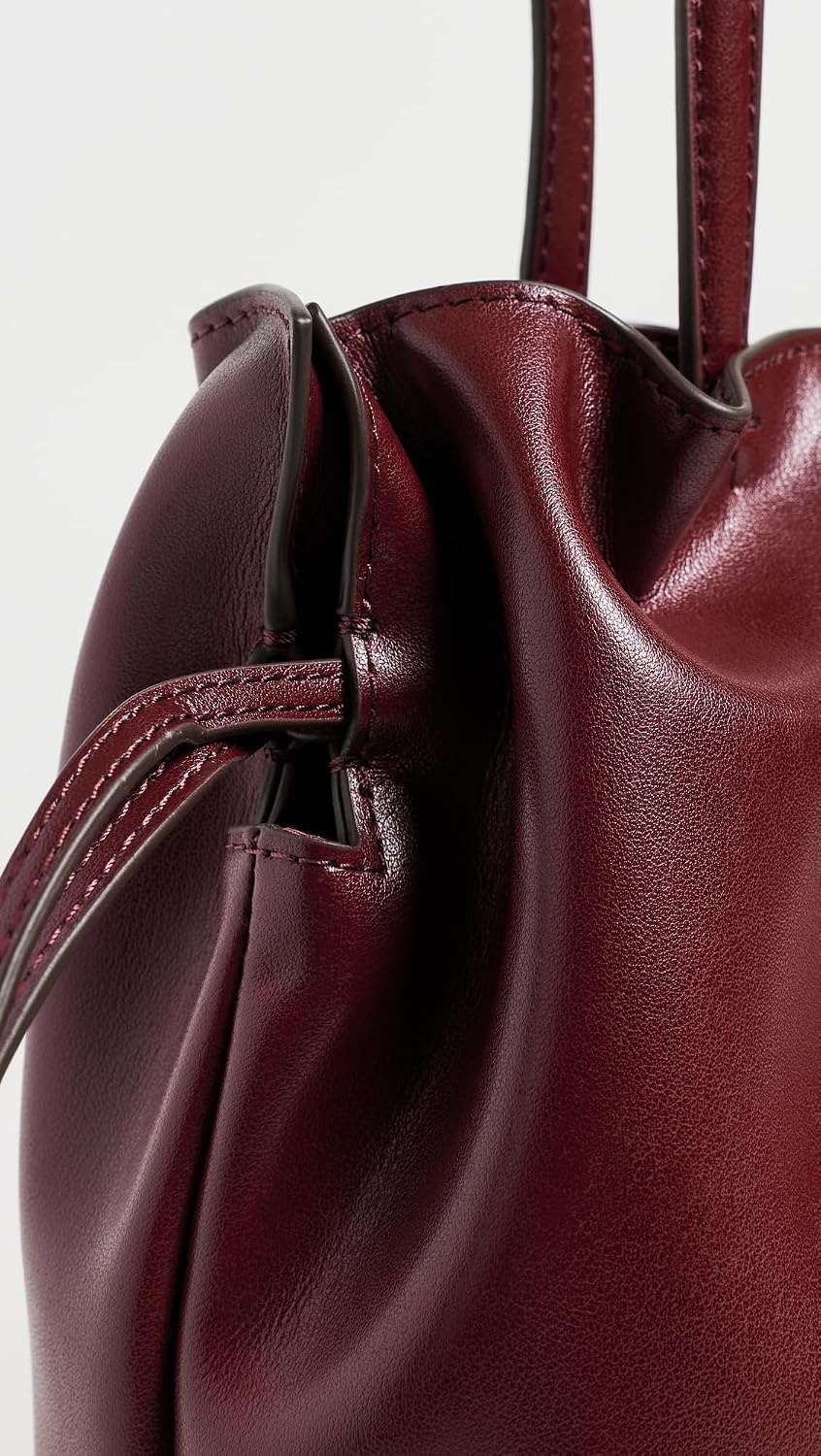 image:imageTory Burch Womens Ella Recycled Drawstring Small Tote BagMerlot