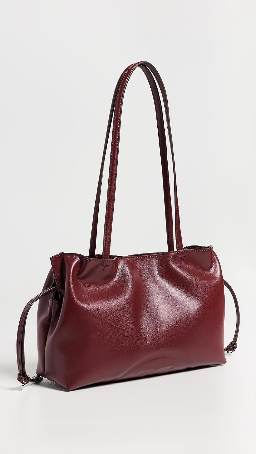 image:imageTory Burch Womens Ella Recycled Drawstring Small Tote BagMerlot