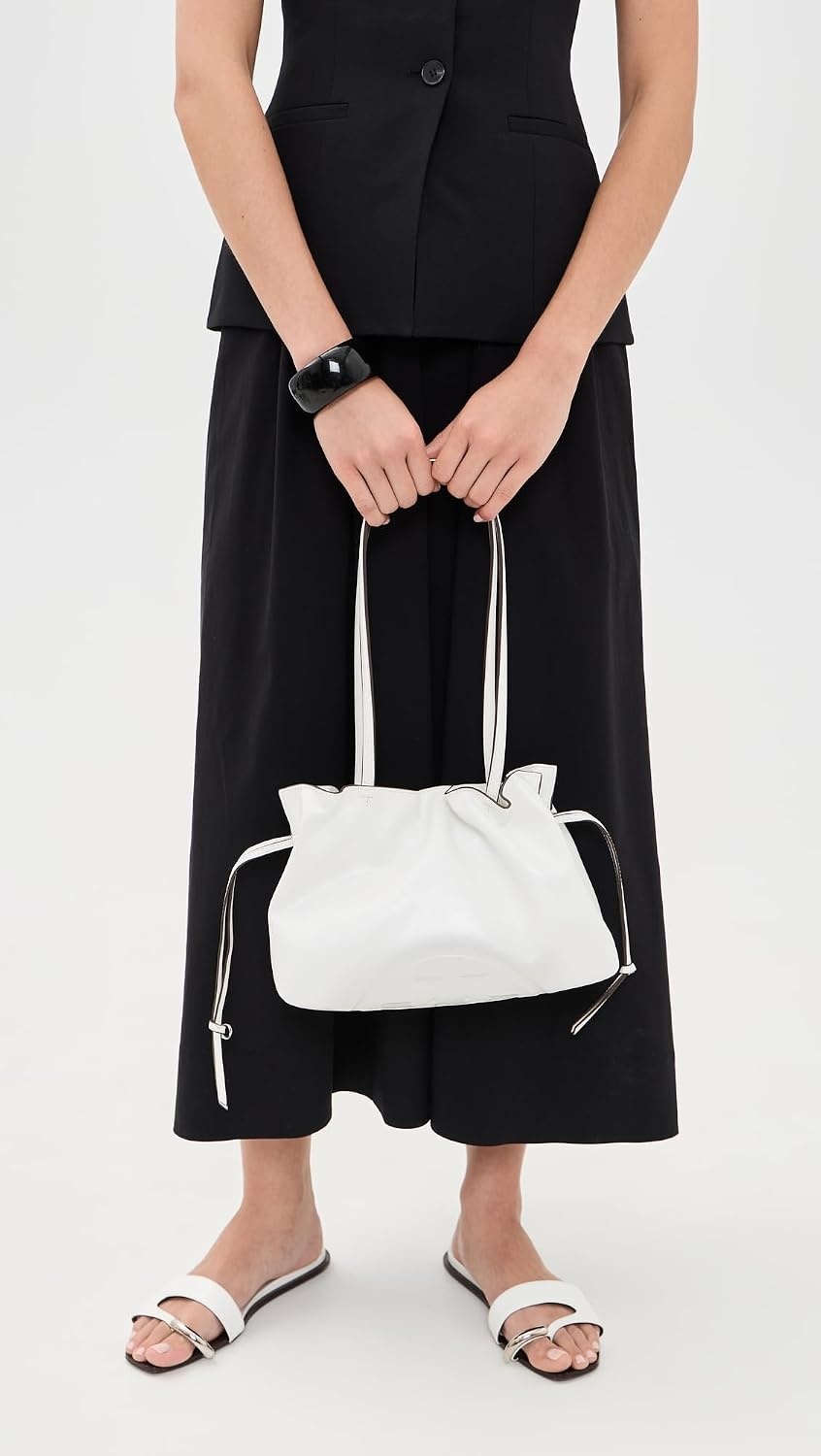 image:imageTory Burch Womens Ella Recycled Drawstring Small ToteBianco