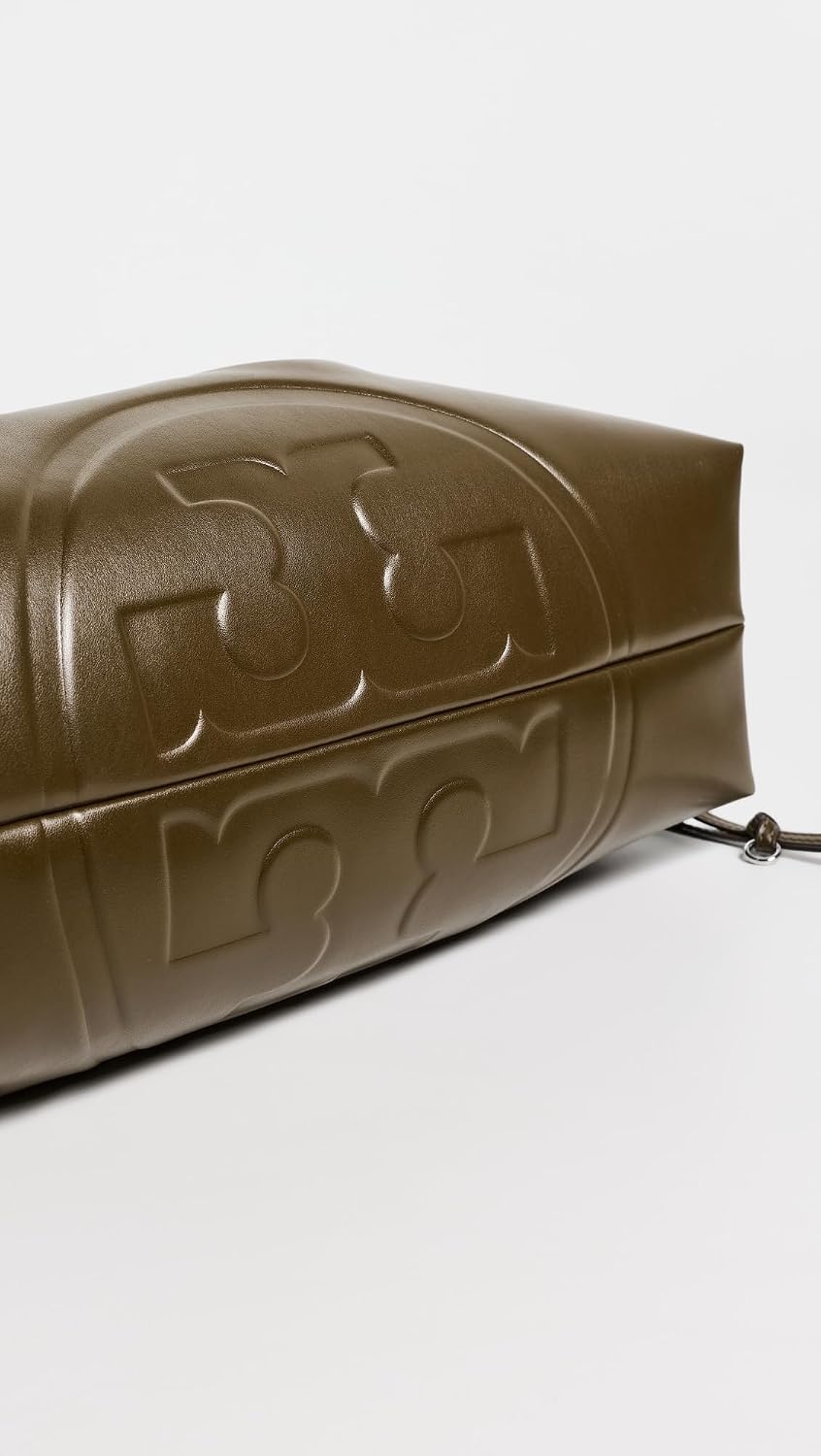 image:imageTory Burch Womens Ella Recycled Drawstring Tote BagDark Olive