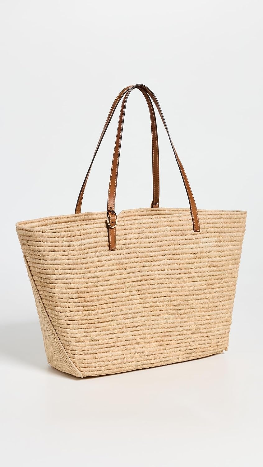 image:imageTory Burch Womens Ella Structured Straw Large Tote BagNatural