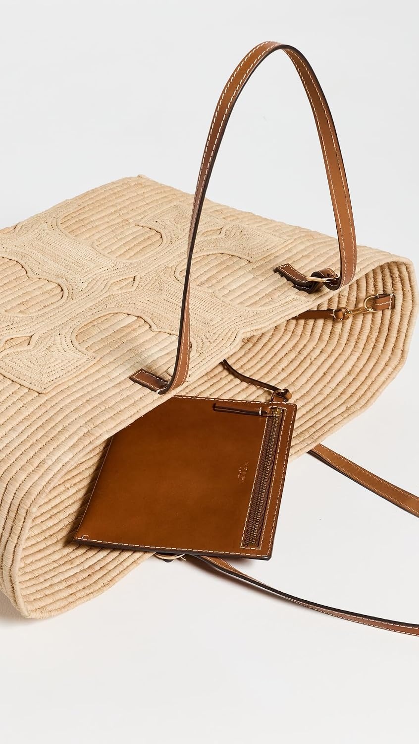 image:imageTory Burch Womens Ella Structured Straw Large Tote BagNatural