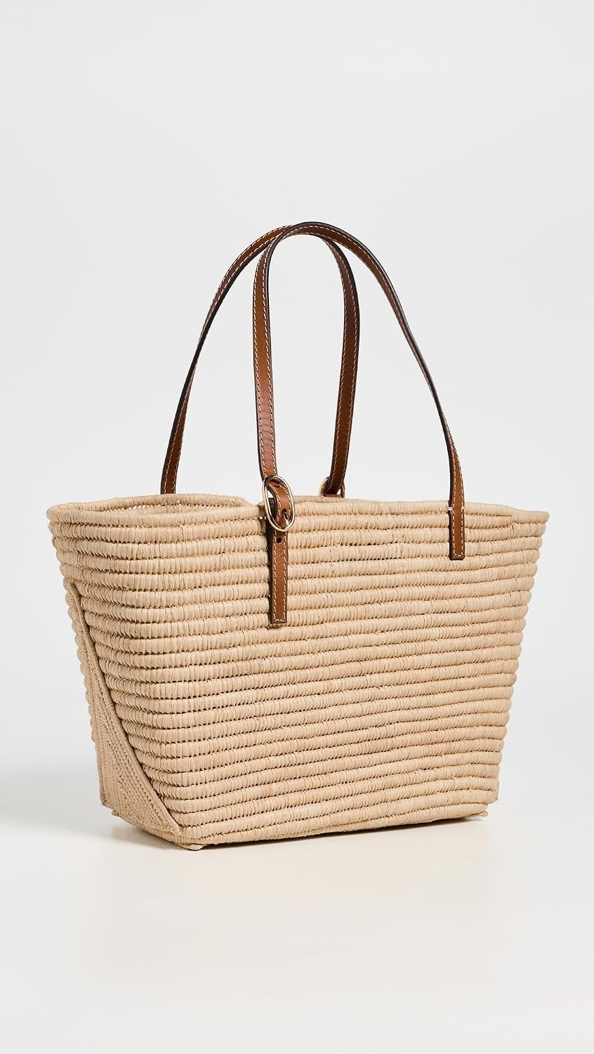 image:imageTory Burch Womens Ella Structured Straw Small ToteNatural
