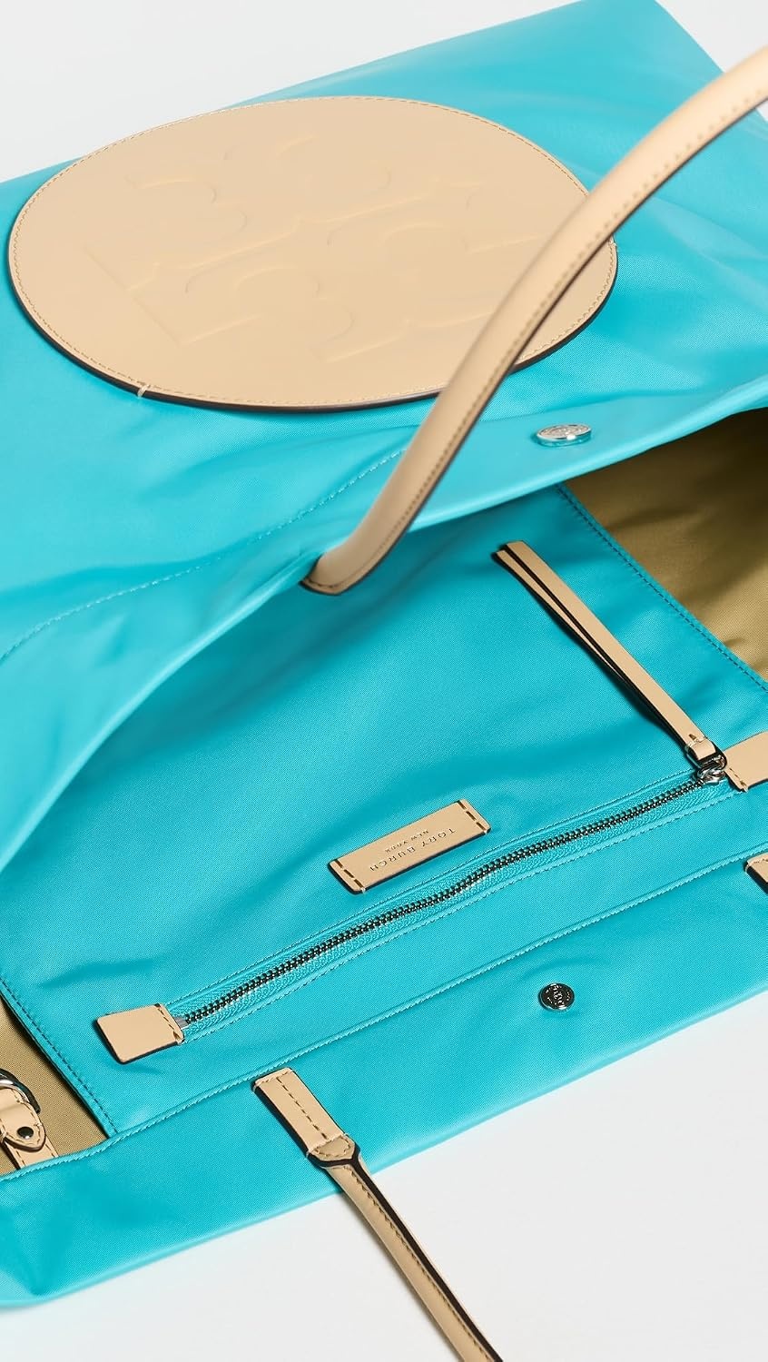 image:imageTory Burch Womens Ella Twist Reversible ToteSoft Turquoise