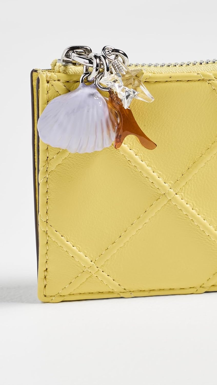 image:imageTory Burch Womens Fleming Charm Zip Card CaseYellow