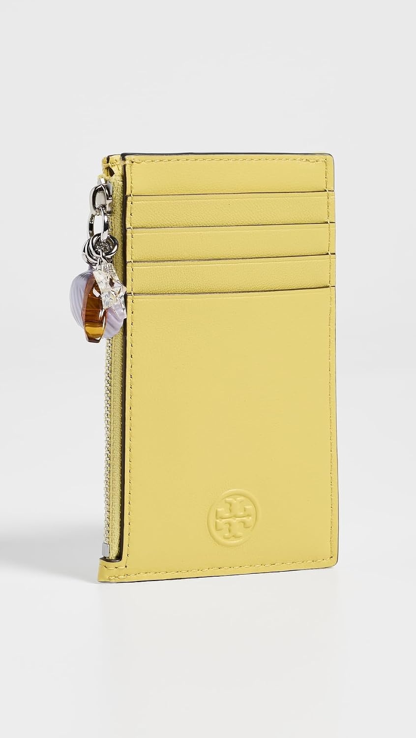 image:imageTory Burch Womens Fleming Charm Zip Card CaseYellow
