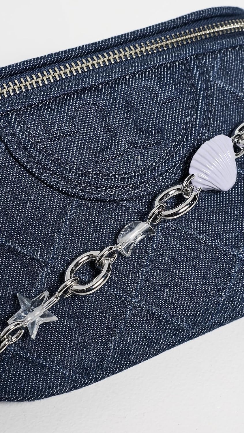 image:imageTory Burch Womens Fleming Denim Charm Belt BagBlue
