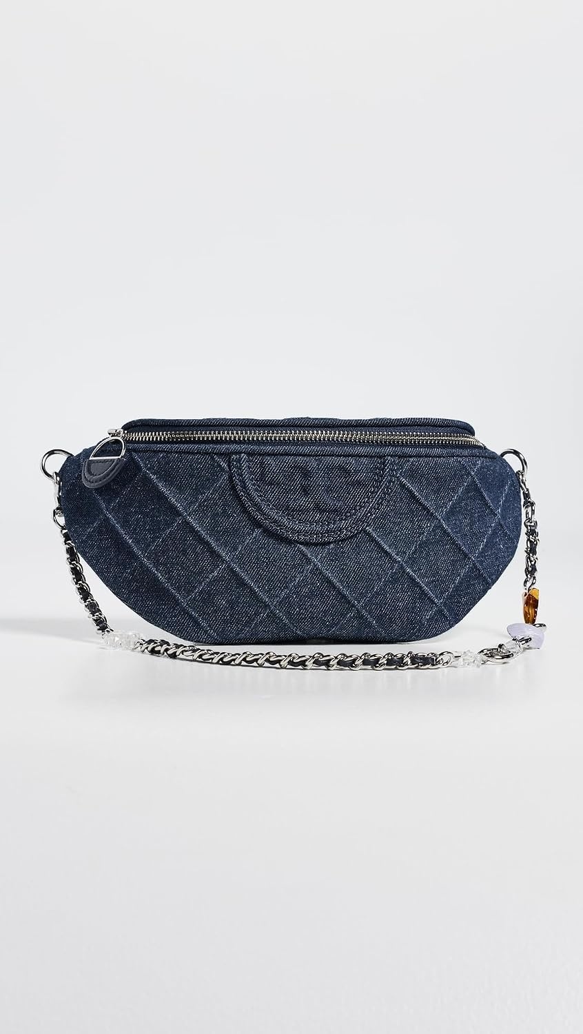 image:imageTory Burch Womens Fleming Denim Charm Belt BagBlue