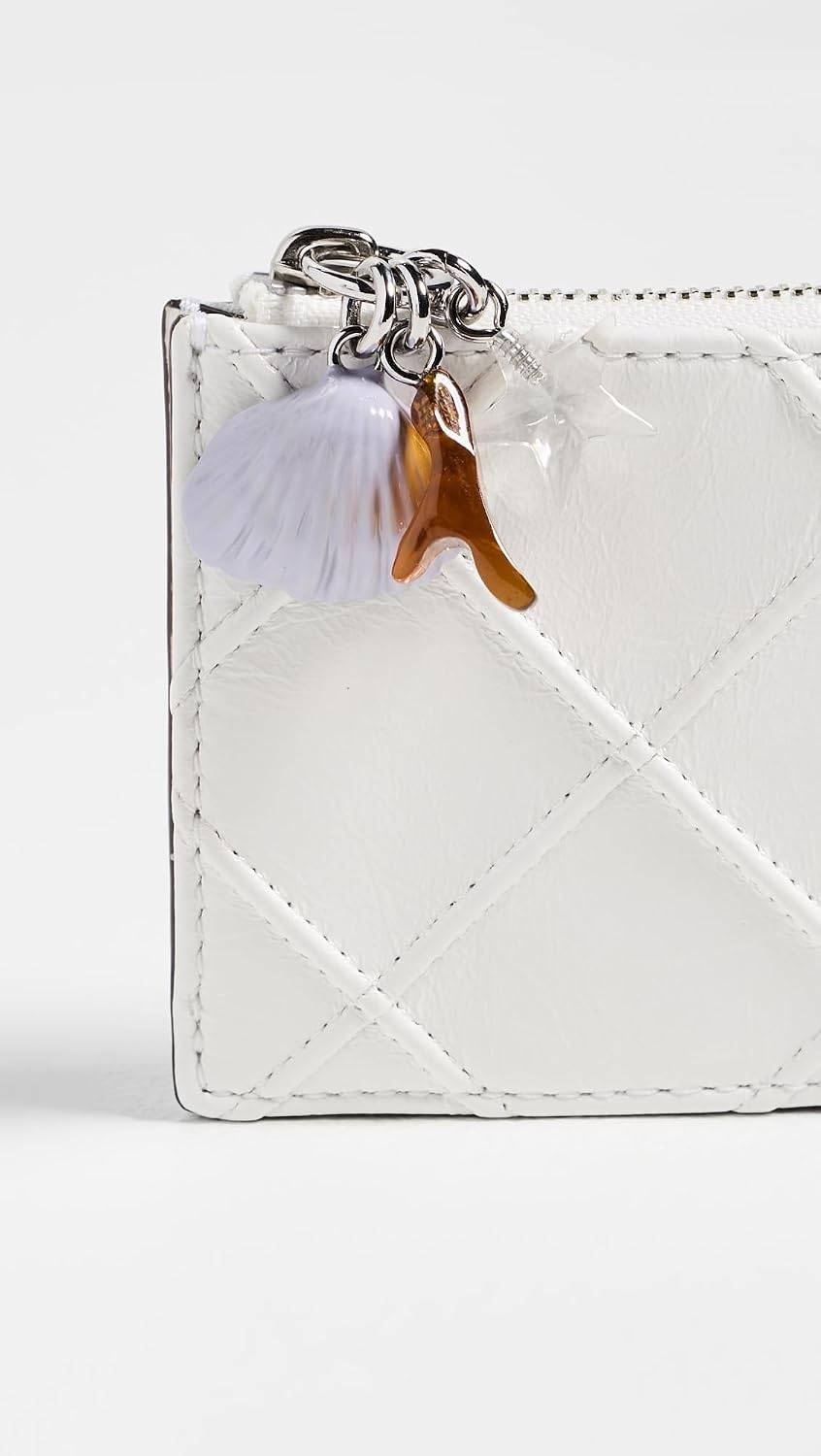 image:imageTory Burch Womens Fleming Distressed Charm Zip Card CaseCirrus Cloud