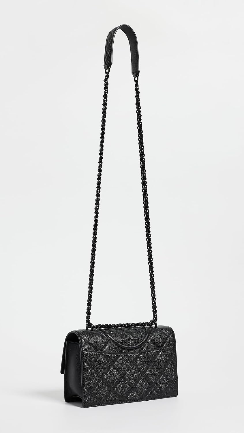 image:imageTory Burch Womens Fleming Soft Grain Small Convertible Shoulder BagBlackBlack