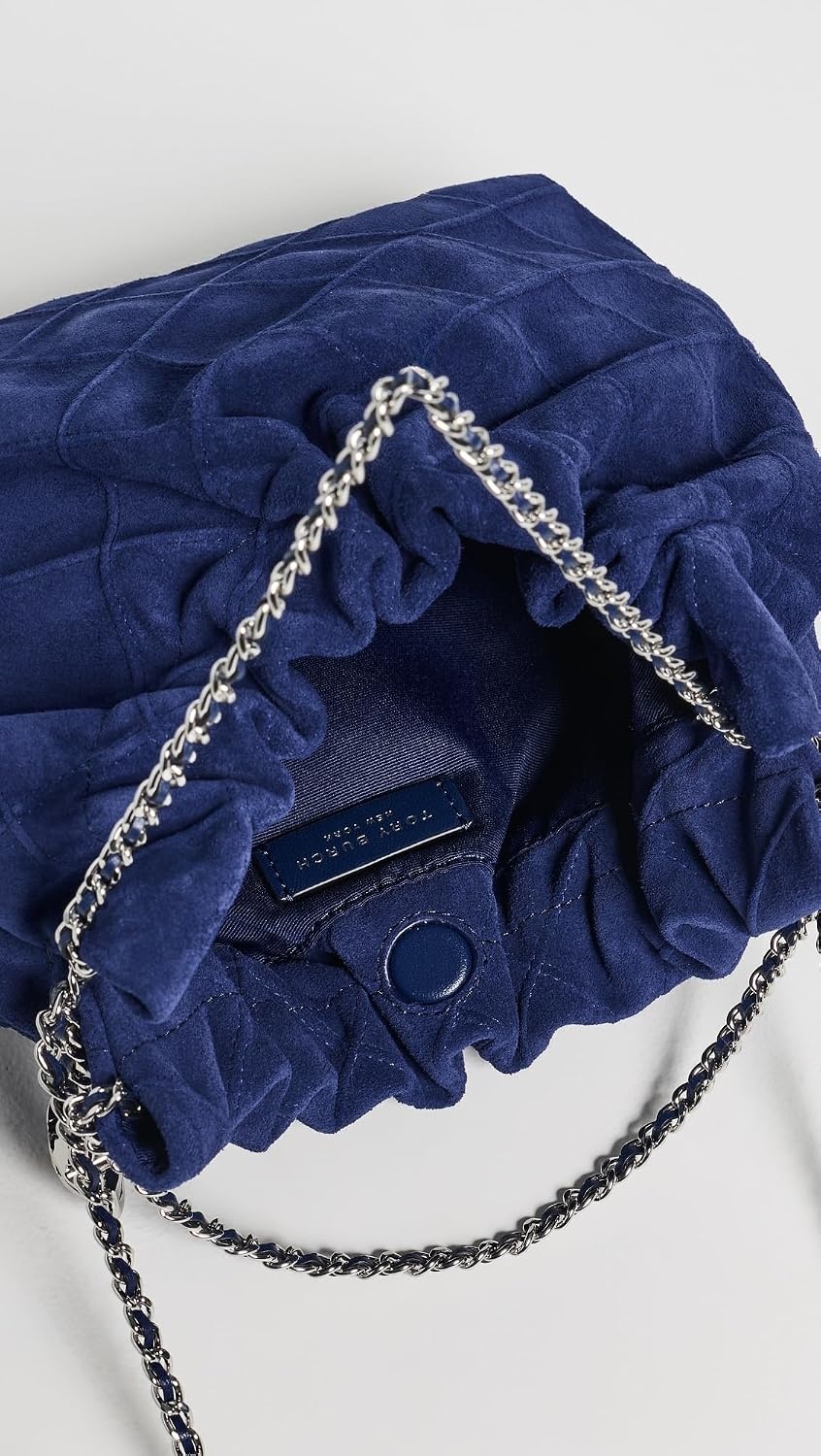 image:imageTory Burch Womens Fleming Suede Mini Hobo BagBallpoint Blue