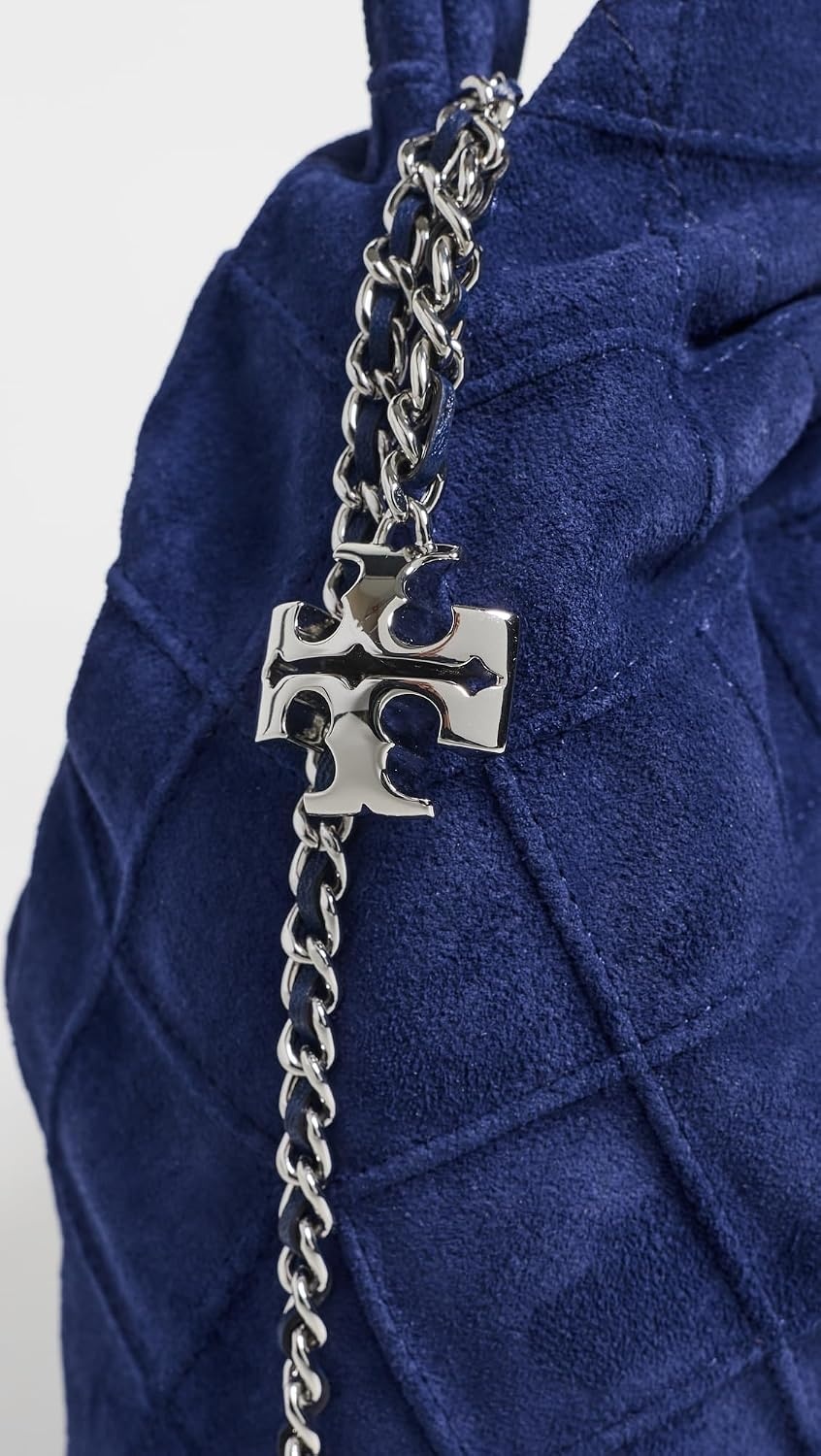image:imageTory Burch Womens Fleming Suede Mini Hobo BagBallpoint Blue