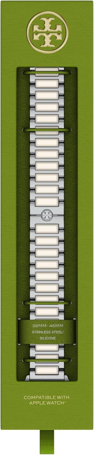 image:imageTory Burch Womens Kira 38404142mm Band For Apple WatchSilverCream