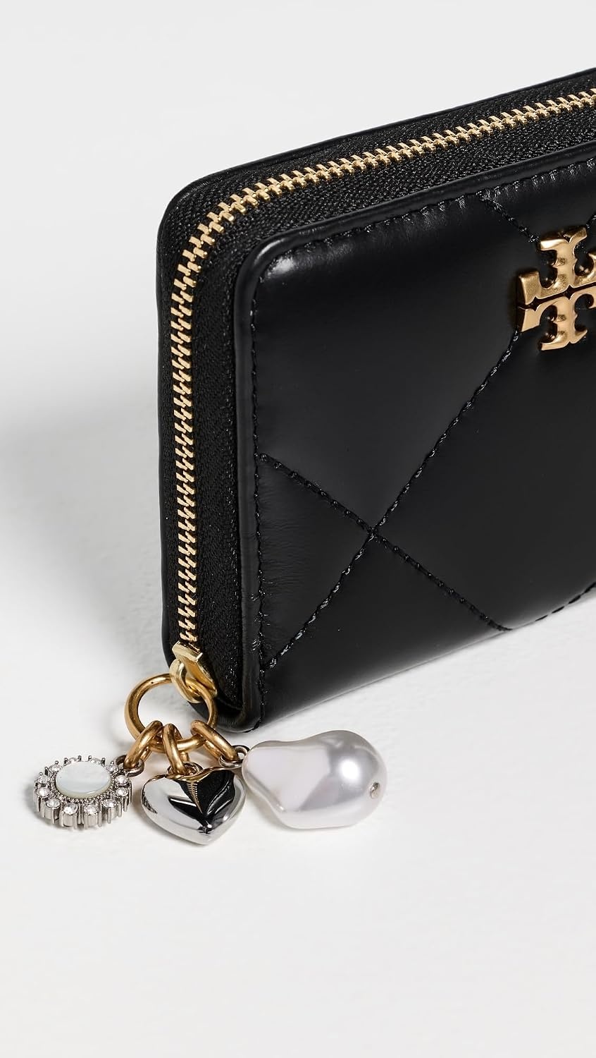 image:imageTory Burch Womens Kira Diamond Quilt Charm WalletBlack
