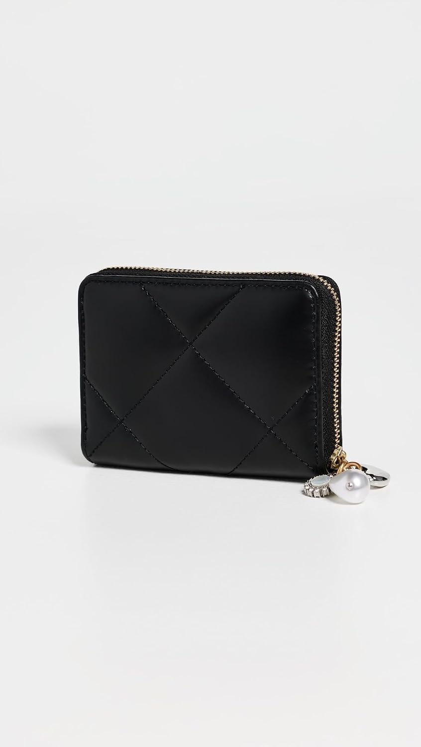 image:imageTory Burch Womens Kira Diamond Quilt Charm WalletBlack
