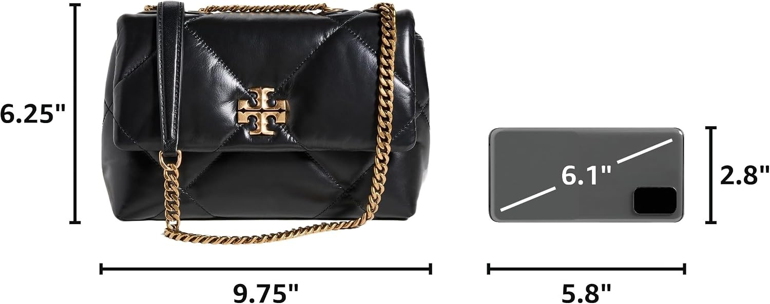 image:imageTory Burch Womens Kira Diamond Quilt Convertible Shoulder Bag Diamond QuiltBlack