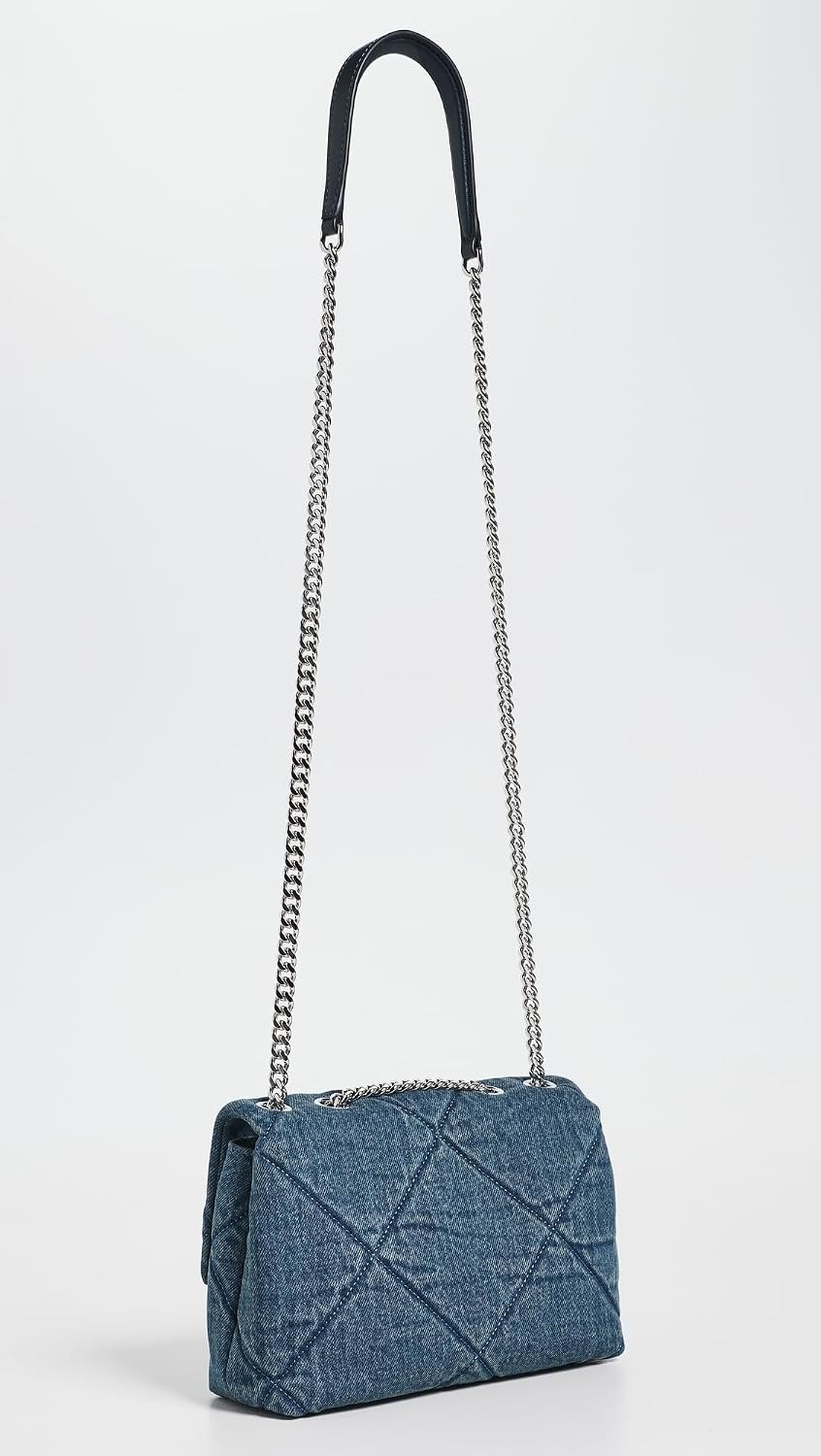 image:imageTory Burch Womens Kira Diamond Quilt Denim Small Convertible Shoulder BagBlue