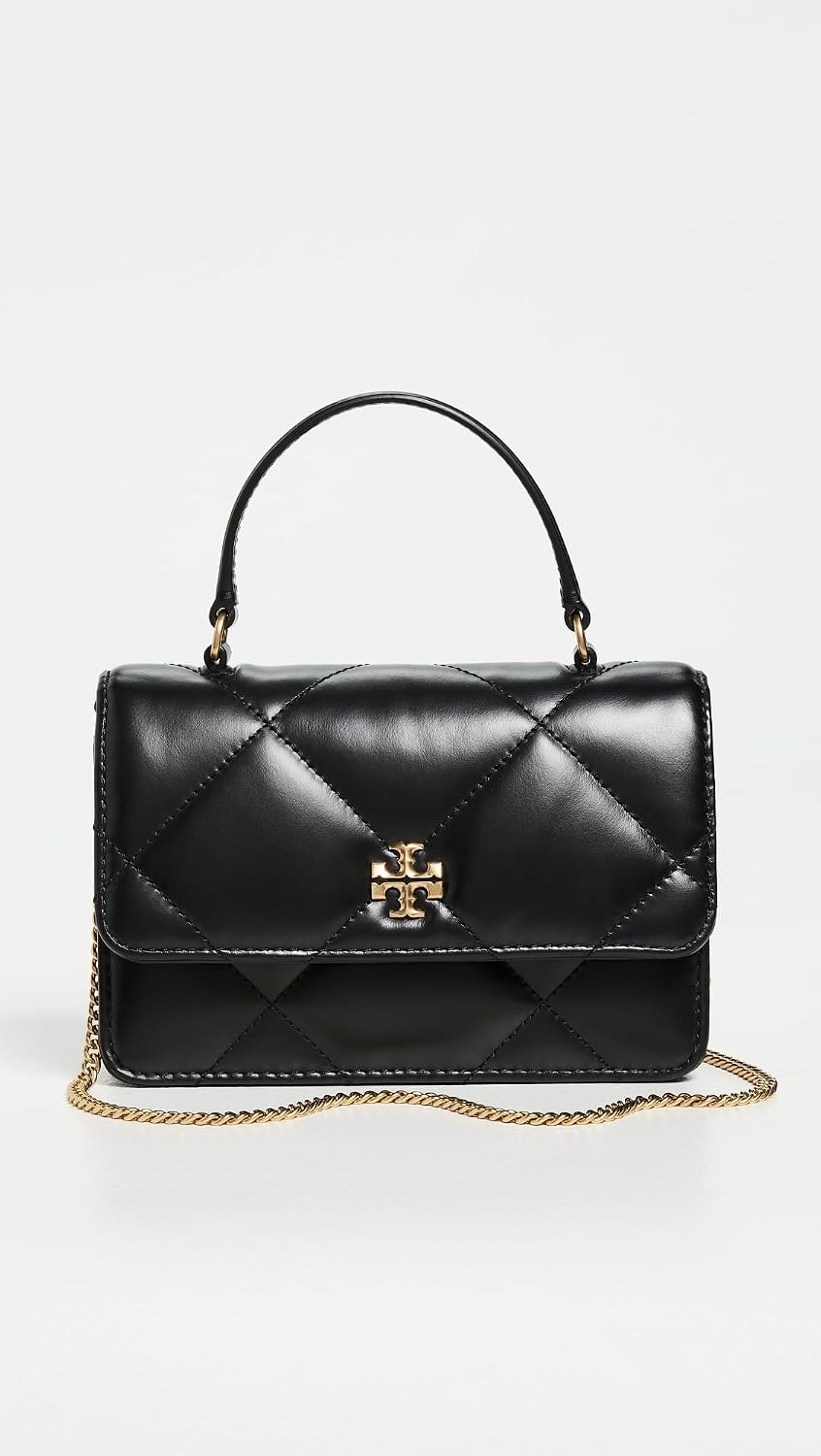 image:imageTory Burch Womens Kira Diamond Quilt Mini Top Handle Chain Crossbody BagBlack