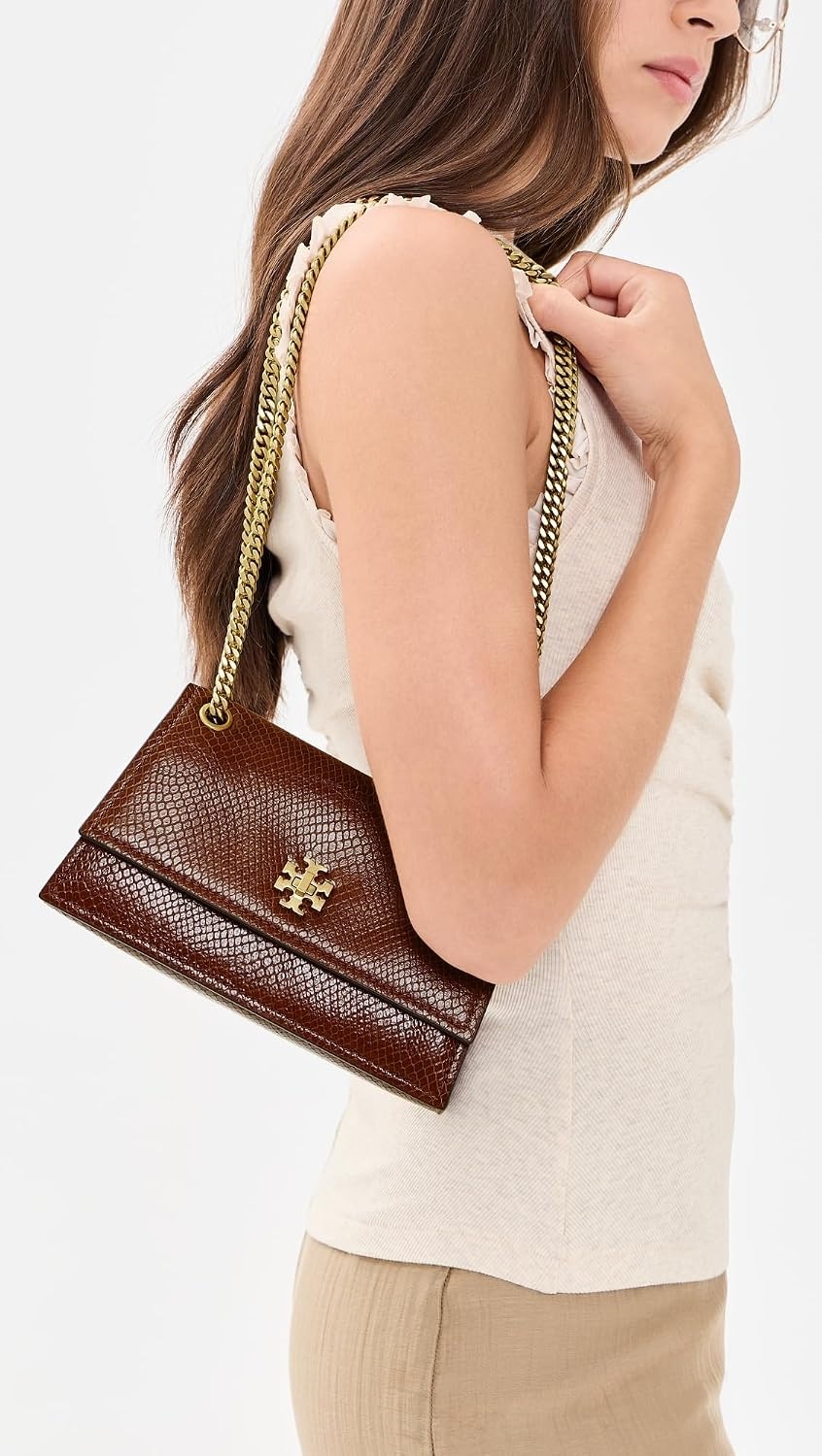 image:imageTory Burch Womens Kira Embossed Snake Mini Shoulder BagSweet Maple