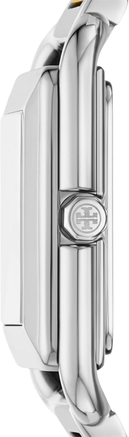 image:imageTory Burch Womens Kira Square ThreeHand Stainless Steel WatchTwoTone