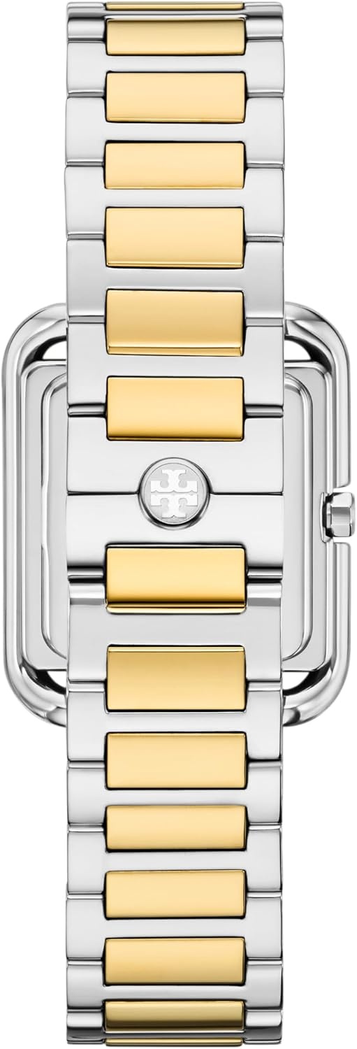 image:imageTory Burch Womens Kira Square ThreeHand Stainless Steel WatchTwoTone