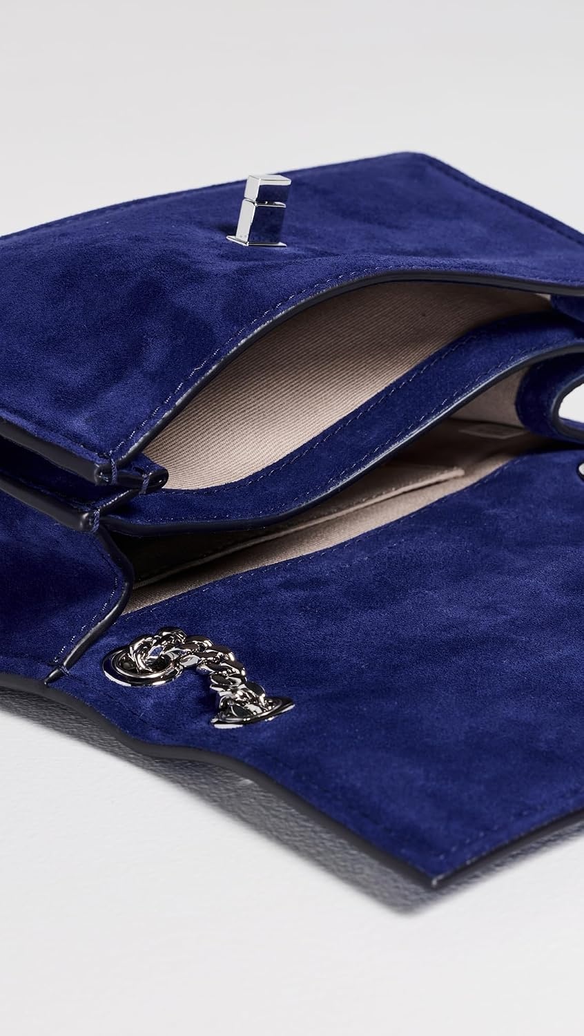 image:imageTory Burch Womens Kira Turnlock Suede Mini Shoulder BagBallpoint Blue