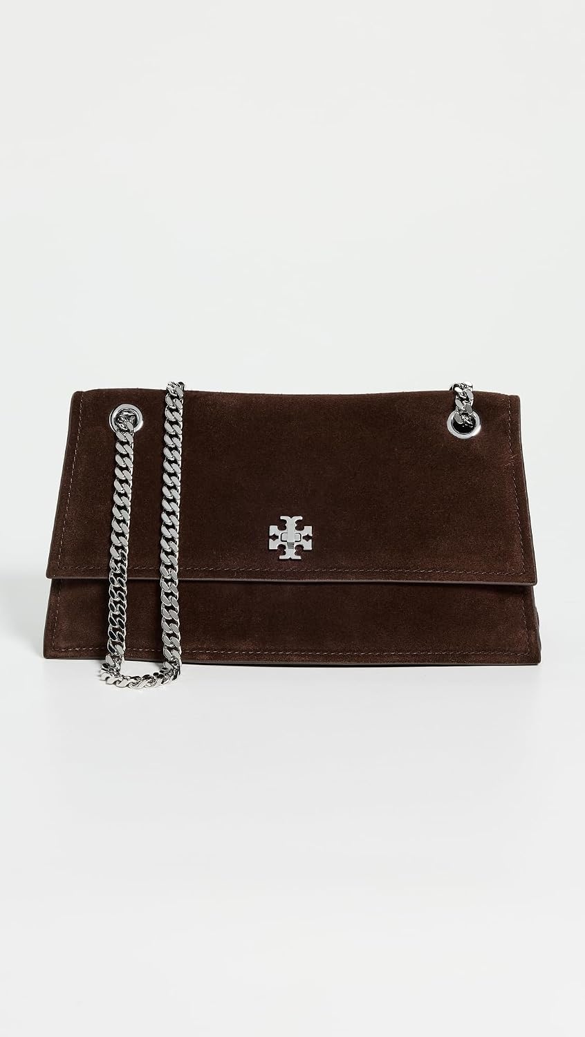 image:imageTory Burch Womens Kira Turnlock Suede Shoulder BagDark Cocoa