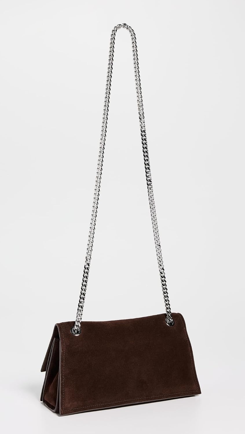 image:imageTory Burch Womens Kira Turnlock Suede Shoulder BagDark Cocoa
