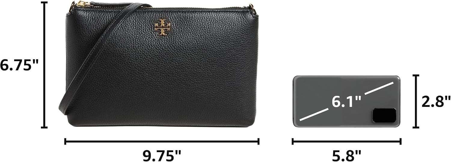 image:imageTory Burch Womens Mercer Pebbled Wallet CrossbodyBlack