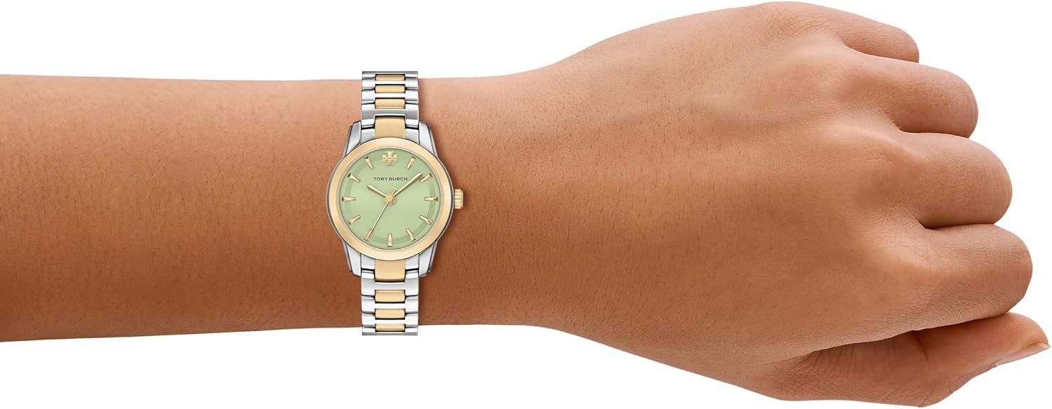 image:imageTory Burch Womens Miller Stainless Steel WatchGoldSilverGreen