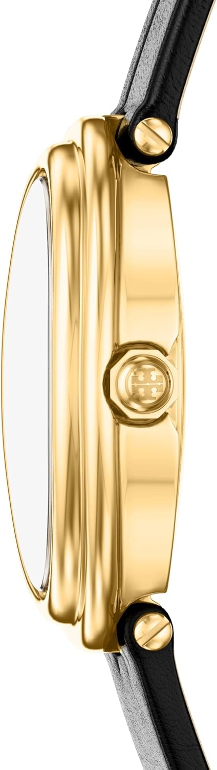 image:imageTory Burch Womens Oval Stainless Steel TwoHand WatchBlackGold