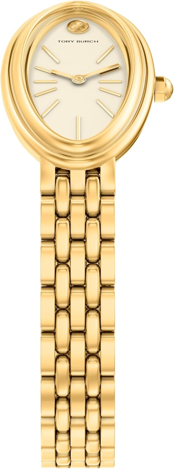 image:imageTory Burch Womens Oval Stainless Steel TwoHand WatchGold