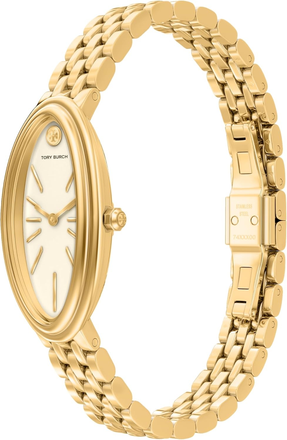 image:imageTory Burch Womens Oval Stainless Steel TwoHand WatchGold