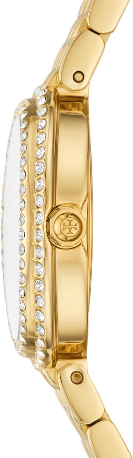 image:imageTory Burch Womens Oval Stainless Steel TwoHand WatchGoldMOP