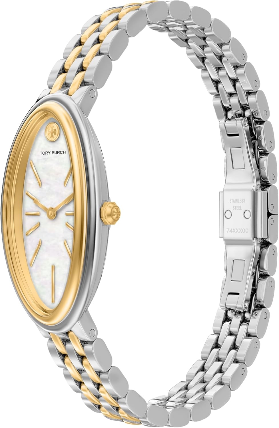 image:imageTory Burch Womens Oval Stainless Steel TwoHand WatchGoldSilver