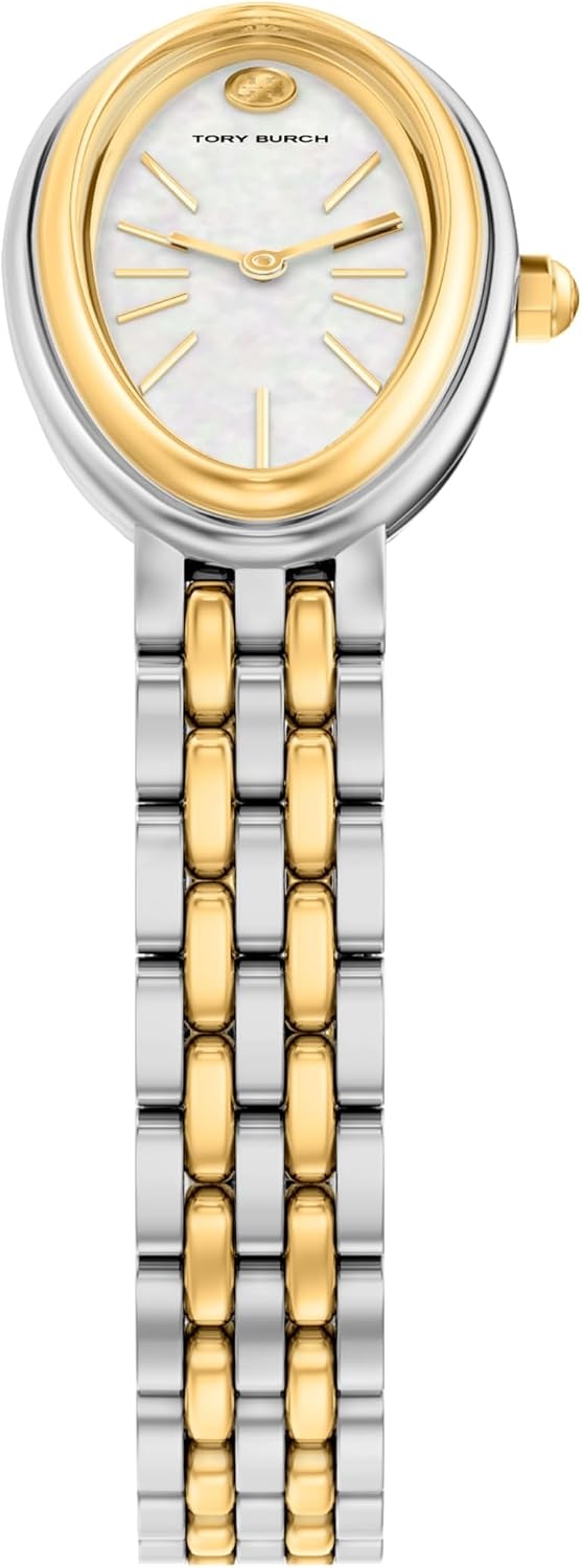 image:imageTory Burch Womens Oval Stainless Steel TwoHand WatchGoldSilver