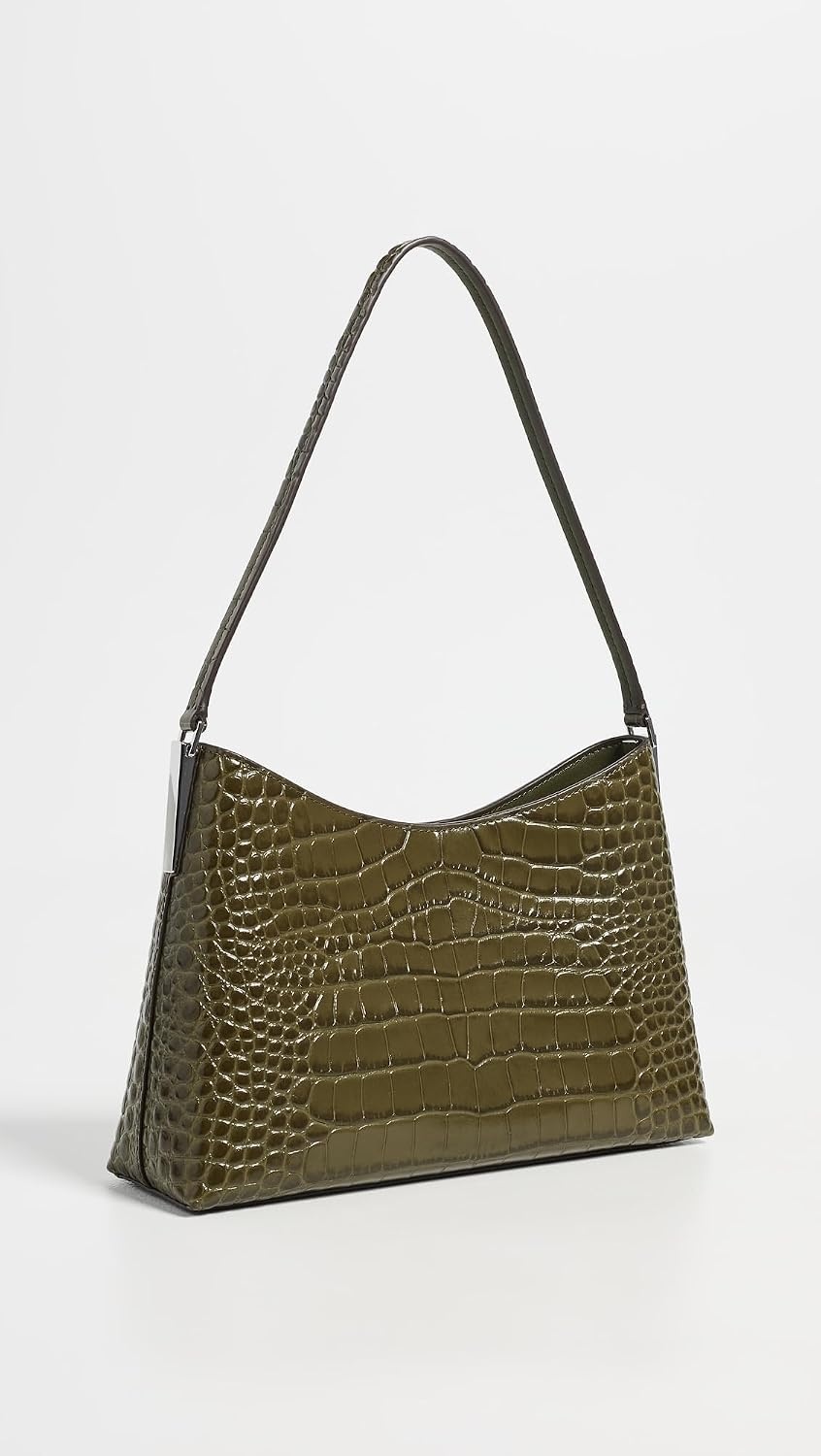image:imageTory Burch Womens Robinson Croc Embossed Small Shoulder BagGreen Khaki