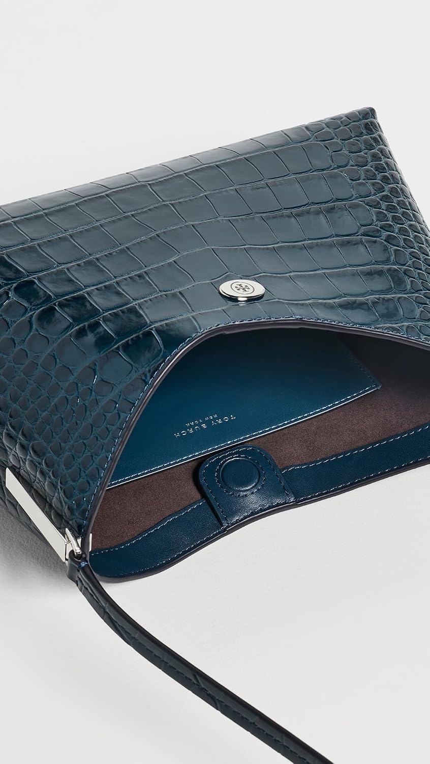 image:imageTory Burch Womens Robinson Croc Embossed Small Shoulder BagTwilight
