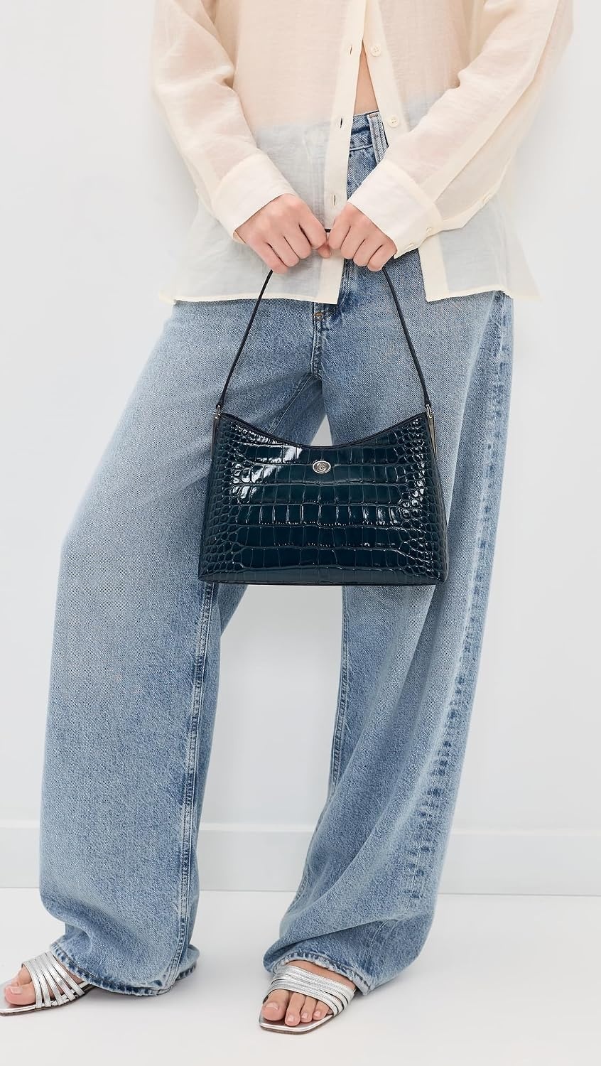 image:imageTory Burch Womens Robinson Croc Embossed Small Shoulder BagTwilight