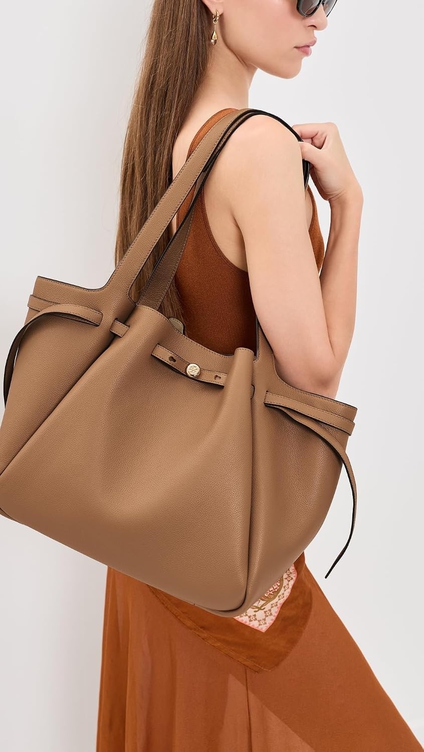 image:imageTory Burch Womens Romy Pebbled ToteTiramisu