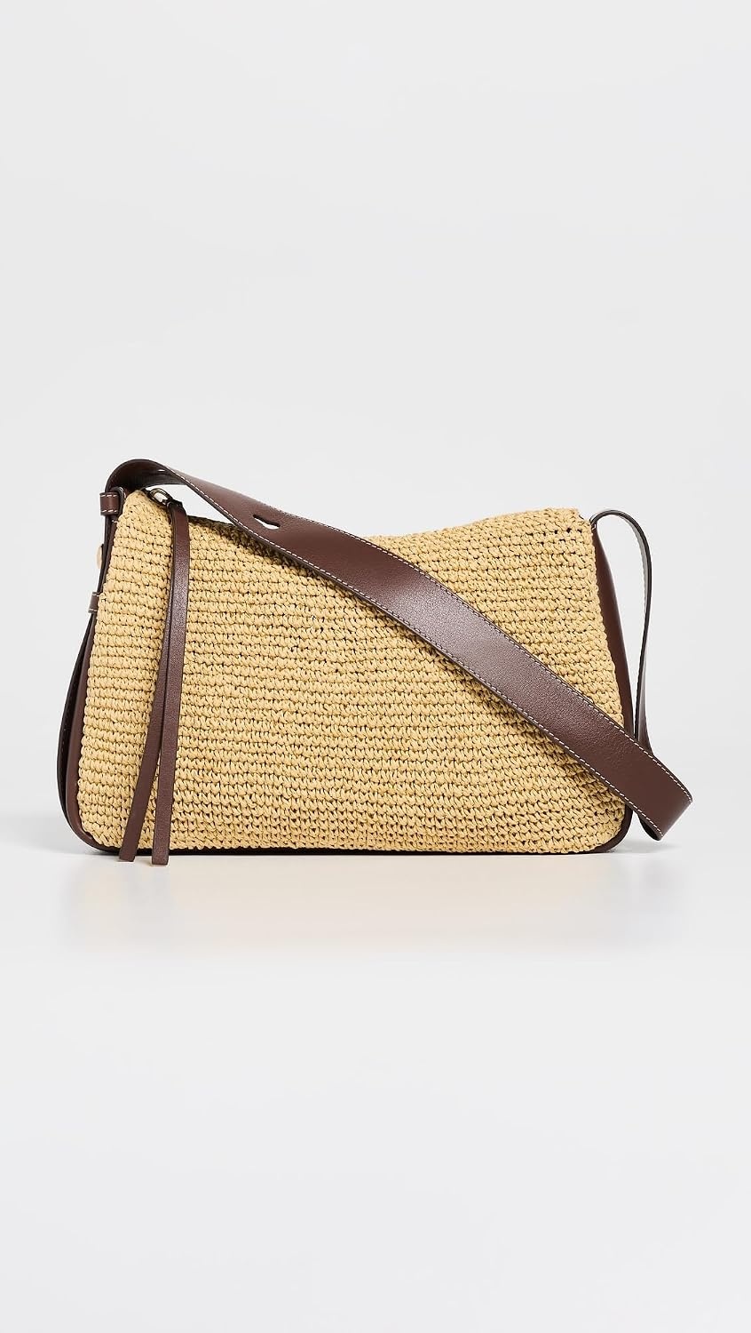 image:imageTory Burch Womens Romy Woven Shoulder BagNatural
