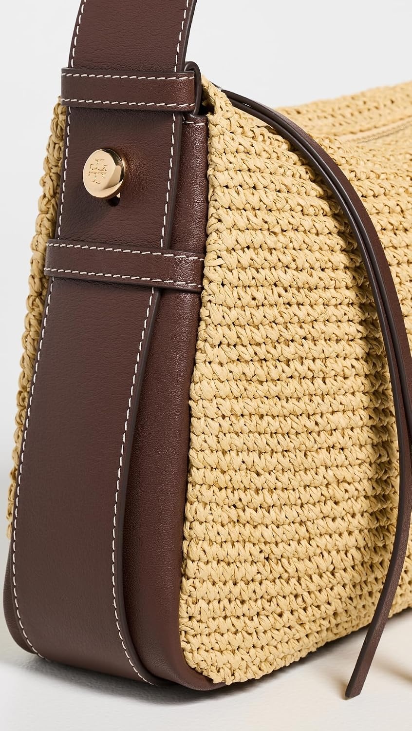 image:imageTory Burch Womens Romy Woven Shoulder BagNatural