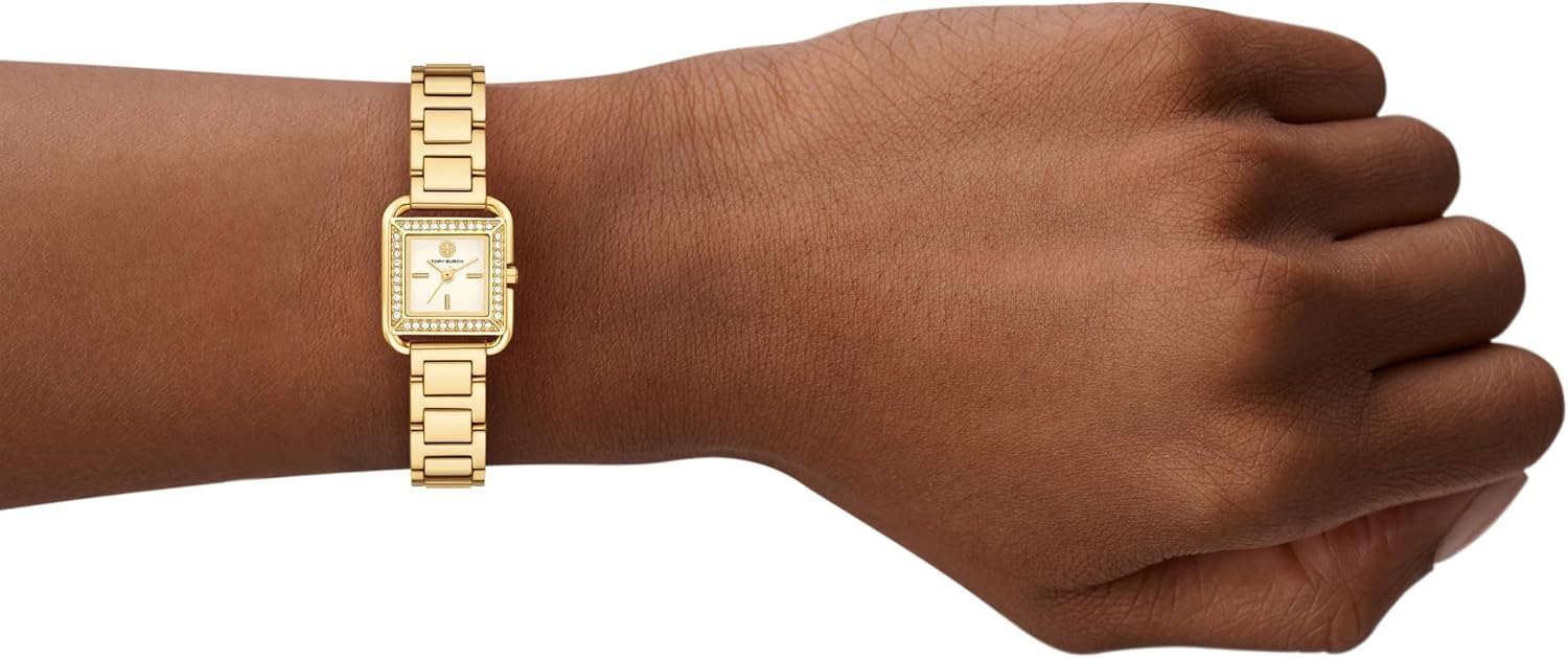 image:imageTory Burch Womens Small Kira Stainless Steel WatchGold Glitz