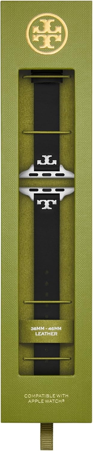 image:imageTory Burch Womens T 38404142mm Band for Apple WatchBlack Leather