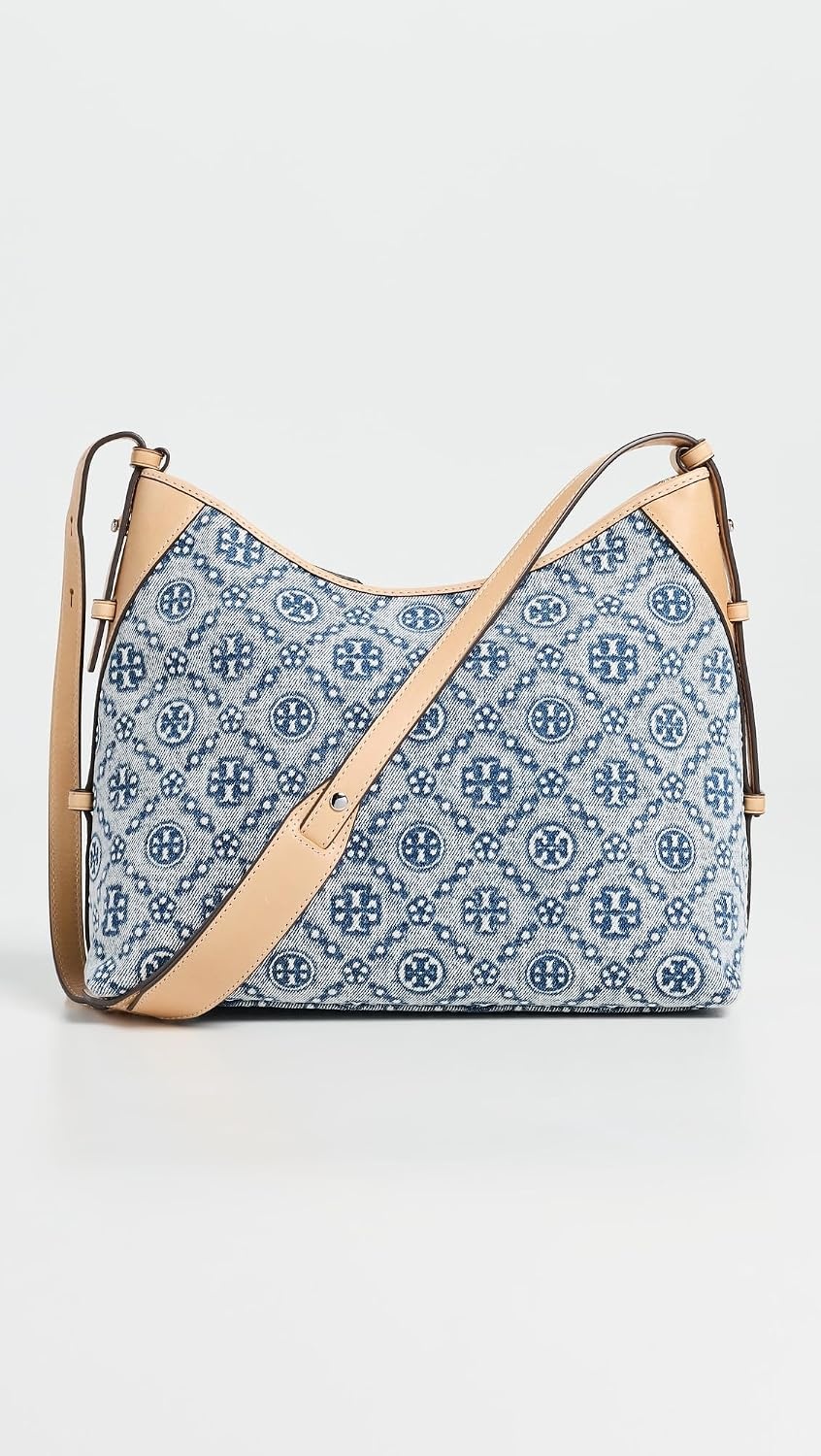 image:imageTory Burch Womens T Monogram Denim Messenger BagPowder Blue