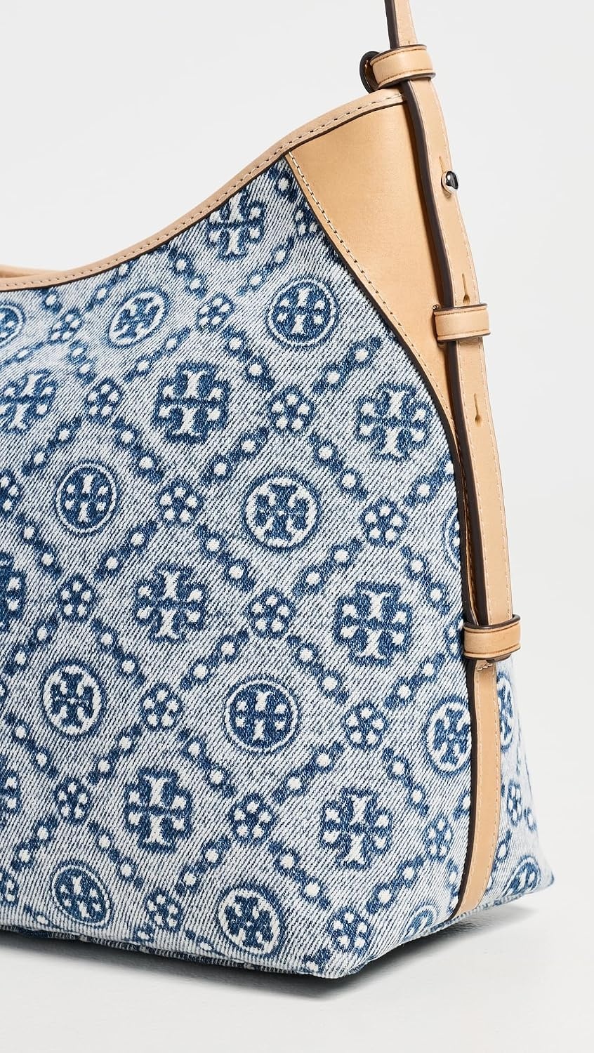 image:imageTory Burch Womens T Monogram Denim Messenger BagPowder Blue